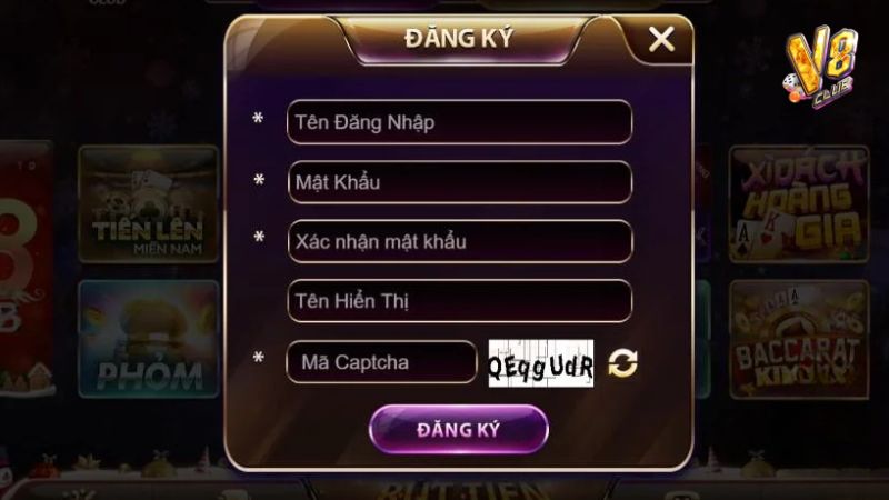Bạn chỉ cần điền đầy đủ thông tin đăng ký vào form giống trong hình là có account chơi game
