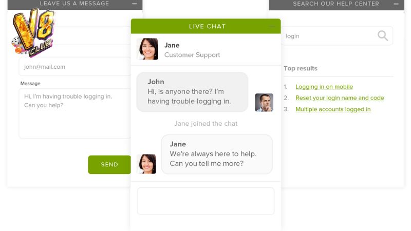 Tính năng live chat giúp hỗ trợ người dùng 24/7, kể cả ngày nghỉ và lễ Tết