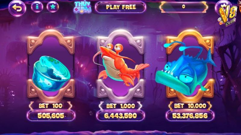 Thủy Cung cung cấp 3 phòng chơi riêng với mức cược từ thấp đến cao