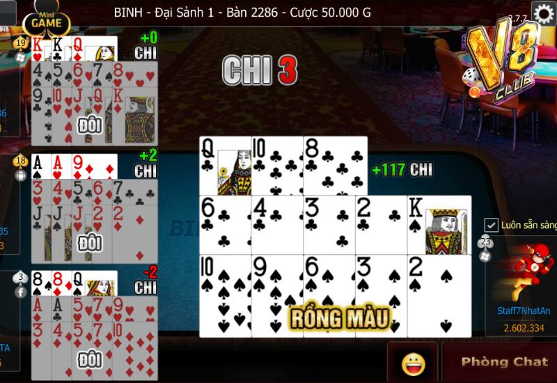 Cách tính chi Mậu Binh đối với bàn 4 người tại cổng game