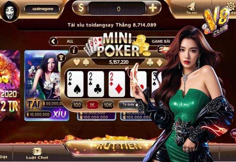 Trò chơi Mini Poker kết hợp giữa game bài Poker và Slot Machine